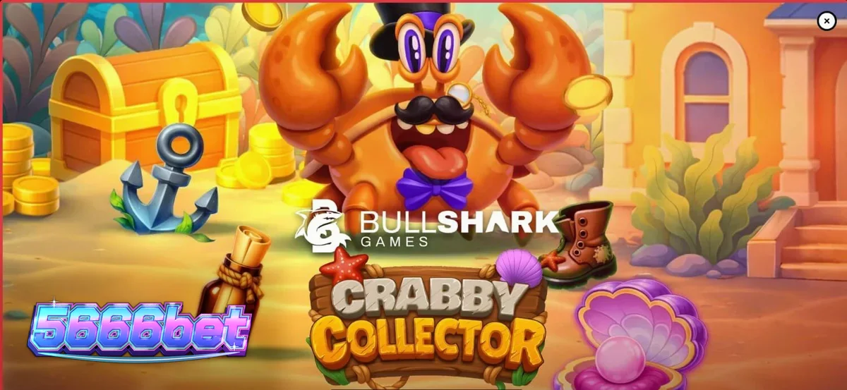 Crabby Collector স্লট গেমের একটি দৃশ্য যেখানে পানির নিচে কাঁকড়া এবং ট্রেজার চেস্ট দেখা যাচ্ছে